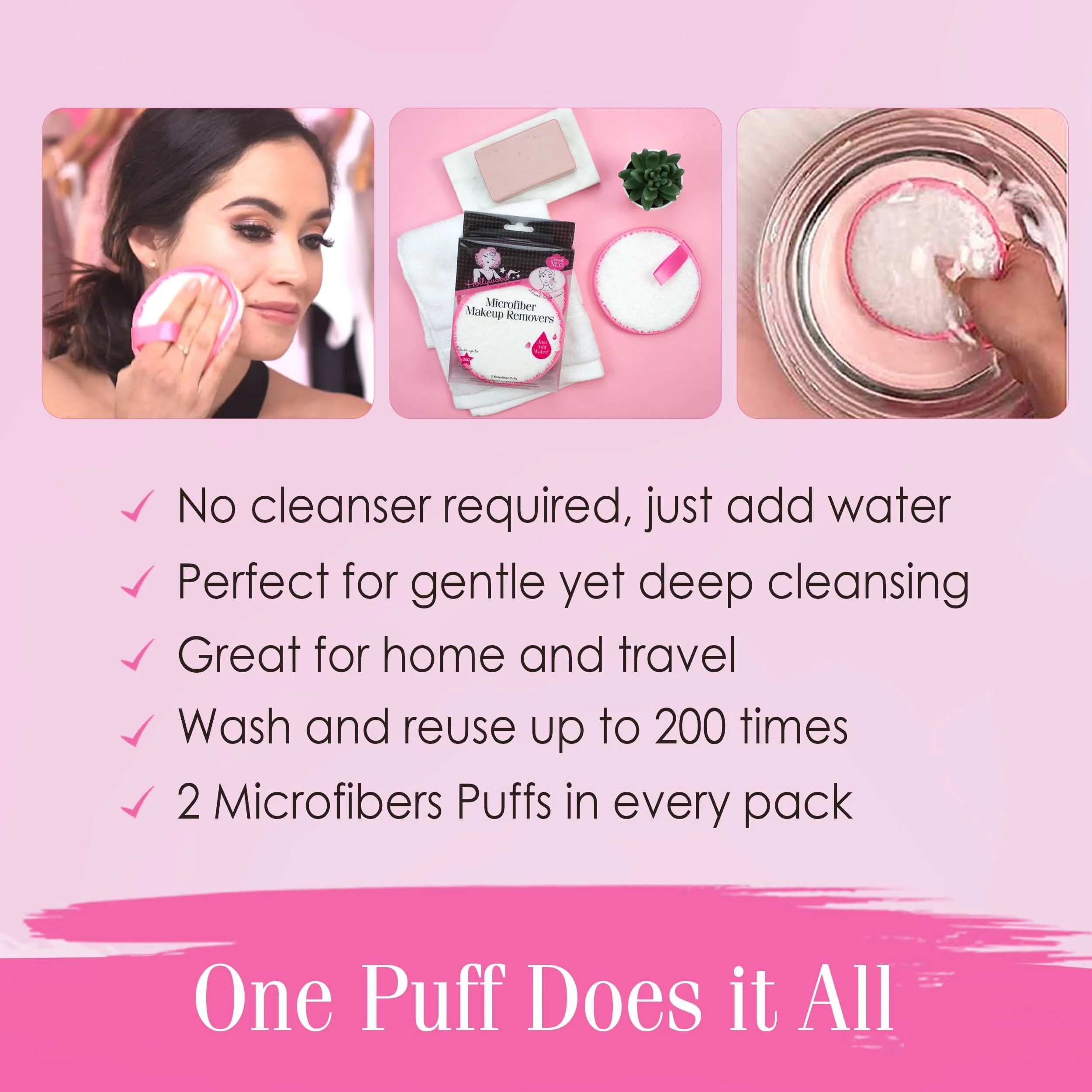 Hollywood Fashion Secrets Microfiber Makeup Removers (2 COUNT) - Image 4